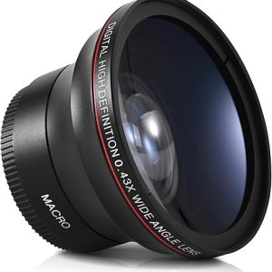 Lightdow 58MM 0.43x High-Definition Wide Angle + Macro Lens Attachment for Canon EOS Cameras